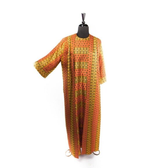 Vtg Fifth Avenue Robe by M.W. Wrap Around Style Shift Style Attached Overcoat - Picture 1 of 4